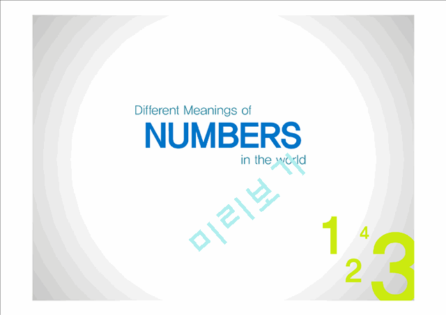 Different Meanings of NUMBERS in the world   (1 )